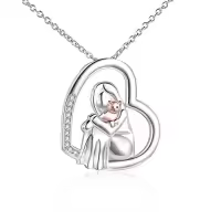 TOUPOP Sterling Silver Crystal Cat Lover Memorial Pendant Necklace Gift-color_name:Cat Lover Necklace