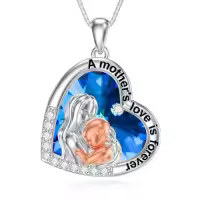 TOUPOP Sterling Silver & Stone Mother Daughter Jewelry Gifts-style_name:H-Mom-Crystal