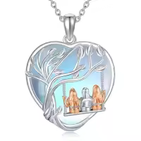 TOUPOP Sterling Silver Crystal Heart Sister Necklace, Forever My Friend Birthday Jewelry Gift-style_name:4-Gift For Sister