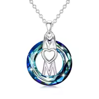 TOUPOP 925 Sterling Silver & Stone Sister/Mom Necklace Birthday Christmas Gifts-style_name:B008-Mom Necklace