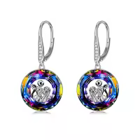 TOUPOP Sterling Silver Crystal Jack Skellington Nightmare Before Christmas Drop Earrings-color_name:Sally and Jack-Volcano