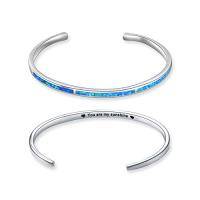 wholesale TOUPOP Bracelet For Women Opal Bracelet 925 Sterling Silver Opal Cuff Bangle Bracelets Inspirational Fine Jewelry Gifts For Women Her Wife Mom Daughter Christmas Birthday Gifts Ideas -style_name:you are my sunshine