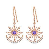 wholesale TOUPOP Trendy Dangle Earrings For Women 925 Sterling Silver Stud Earrings For Girls Crystal Jewelry Birthday Christmas Gifts For Mom Daughter Friend -color_name:Moon and Star-Purple