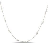 wholesale 925 Sterling Silver Cubic Zirconia Station Necklace - 1 ct tw I-J Color SI Clarity for Women-Sterling Silver
