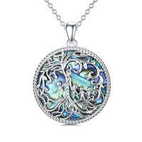 wholesale TOUPOP Christmas Gifts For Mom Tree Of Life Mother Necklace 925 Sterling Silver Mother And Daughter/son Jewelry Birthday Gifts For Women Grandma Wife -style_name:Abalone Shell-4 Children
