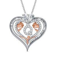 wholesale TOUPOP Christmas Gifts For Women,s925 Sterling Silver Heart Rose A To Z Initial Letter Pendant Necklace With Forever Love Heart Jewelry Valentien Mothers Day Birthday Gifts For Her Wife Mom Sister Girlfriend -style_name:Letter Q