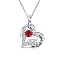 wholesale TOUPOP Mom Gifts Mother Daughter Necklace Sterling Silver Mom Necklaces For Women Gifts From Daughter Jewelry For Mom Birthday Mothers Day -style_name:01 Jan.- Garnet