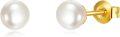 wholesale 14K Gold Pearl Stud Earrings Flat Back Post Jewelry for Women-0-0