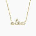 wholesale TOUPOP 10k/14k/18k Solid Gold Name Necklace For Women Real Gold Chain Infinity Nameplate Pendant Name Plate Necklaces Fine Jewelry Mother Wife Gift For Christmas -0-0