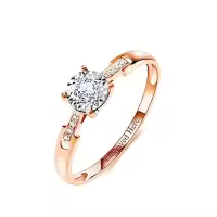 TOUPOP Sterling Silver Moissanite 1ct Round Engagement Rings Wedding Band-style_name:F-Round Moissanite Ring