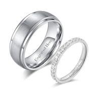 wholesale TOUPOP Personalized Moissanite Couples Rings Set For Him And Her Set 925 Sterling Silv/10k/14k/18k Gold Customized Wedding Ring For Couples Anniversary Christmas Jewelry Gifts For Wife Girlfriend -style_name:Couple Rings Set B