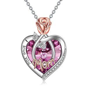 06 Jun-Mom Necklace with Heart Crystal