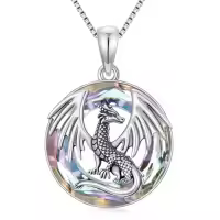 TOUPOP Sterling Silver Crystal Dragon Pendant Necklace Gift for Women-color_name:Purple Crystal