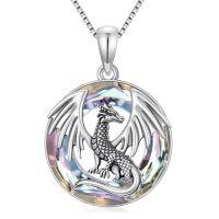 wholesale TOUPOP Dragon Necklace Sterling Silver Dragon Pendant Necklace With Crystal Jewelry Birthday Christmas Gifts For Women Her Wife Mom -color_name:Purple Crystal