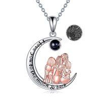 wholesale TOUPOP Sister Christmas Gifts From Sister/brother Sisters Necklace For 2/3/ 4 Sterling Silver Sisters Fashion Jewelry For Women Friend Female Friendship Lasts Forever -style_name:Three Sisters Necklace-100 languages I Love You
