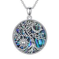 wholesale Tree Of Life Necklace Valentines Day Gifts For Her S925 Sterling Silver Crystal Celtic Tree Of Life Pendant Abalone Tree Of Life Jewelry For Women, Tree Of Life Gifts For Women Mom Girlfriend -style_name:Abalone Shell Tree of Life
