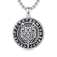 wholesale Viking Necklace 925 Sterling Silver Norse Jewelry For Fathers Day Anniversary Birthday Gifts Christmas Gifts For Men -style_name:F-Viking Wolf I