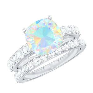 E Opal Moissanite Ring