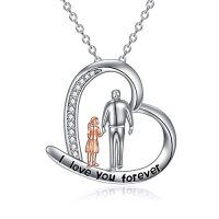 wholesale TOUPOP Gifts For Women, Sterling Silver Mom Daughter Necklace, I Love You Mom Jewelry Birthday Mothers Day Jewelry Gifts For Mama Mother Grandma Daughter -style_name:Father & Daughter Necklace