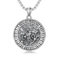 wholesale Viking Necklace 925 Sterling Silver Norse Jewelry For Fathers Day Anniversary Birthday Gifts Christmas Gifts For Men -style_name:D02-Viking Thor