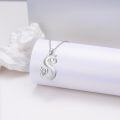 wholesale 18K White Gold Plated Sterling Silver Moissanite Heart Initial A-Z Necklace for Women-0-5