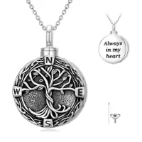 TOUPOP Sterling Silver Tree Of Life Urn Necklace For Ashes Memorial Keepsake Jewelry-style_name:1-Tree of Life