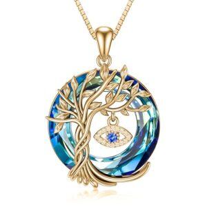 1 Evil Eye-Blue Crystal-Gold