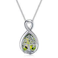 wholesale TOUPOP Valentines Day Gifts Birthstone Necklace For Women Tree Of Life Necklace Teardrop Necklace S925 Sterling Silver Infinity Love Birthday Gifts For Mom Women Girls, 18"+2" Inches -color_name:08 August Birthstone