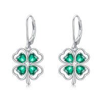 wholesale Coffin/bat/cat/spider/irish Claddagh/music Note Earrings For Women 925 Sterling Silver Dangle Earring Gothic Jewelry Halloween Patricks Day Gifts For Friends Daughter Her -style_name:3-Shamrock-A