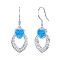 wholesale TOUPOP Heart Earrings For Women Sterling Silver Heart Dangle Drop Earrings Heart Jewely Heart Gifts For Birthday Anniversary Christmas Gifts -style_name:women