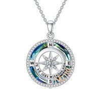 wholesale TOUPOP I'd Be Lost Without You Compass Necklace For Mom/sister/nana/daughter 925 Sterling Silver Compass Jewelry Gifts For Birthday Christmas Party -style_name:Nana