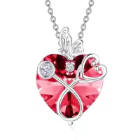 TOUPOP Sterling Silver Crystal Butterfly Stethoscope Necklace Nurse Gift-style_name:01-January