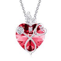 wholesale TOUPOP Christmas Gifts For Nurse Stethoscope Necklace With Butterfly 925 Sterling Silver Heart Crystal Nursing Themed Birthstone Jewelry Birthday Gifts For Women Doctor Medical Student -style_name:01-January