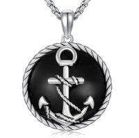 wholesale Anchor Necklace 925 Sterling Silver Anchor Pendant Ocean Sailor Necklace Navy Pendant Christmas Fathers Day Birthday Gifts For Men -style_name:Anchor V