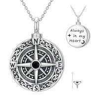 wholesale TOUPOP Cremation Jewelry For Ashes Locket Ashes Necklace Urn Necklace For Women Sterling Silver Cremation Necklace For Ashes Fine Keepsake Picture Necklace Memorial Jewelry -style_name:E01-Compass Urn Necklace