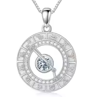 TOUPOP Sterling Silver Birthstone Zodiac Constellation Necklace-style_name:4-Aries(3.21-4.19)-Cubic Zirconia