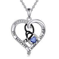 wholesale TOUPOP Christmas Gifts For Nurses Birthstone Stethoscope Necklace Sterling Silver Nurse Gifts For Women Birthday Graduation Gift For Nurse Doctor Medical Student -style_name:09 Sept-Sapphire