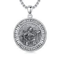 wholesale Viking Necklace 925 Sterling Silver Norse Jewelry For Fathers Day Anniversary Birthday Gifts Christmas Gifts For Men -style_name:D02-Viking Heimdall