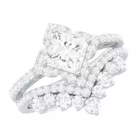 TOUPOP 10k 14k 18k Gold Moissanite Wedding Ring Set-style_name:A Moissanite Ring