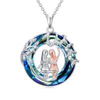 wholesale TOUPOP Elephant/cat/sister Necklace For Women 925 Sterling Silver Good Luck Pendant Mother’s Day Gifts For Mom From Daughter Son Mother Daughter Jewelry Gift For Her -style_name:Sister Necklace