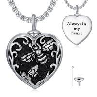 wholesale TOUPOP Heart Urn Necklace For Ashes 925 Sterling Silver Hummingbird/dragonfly/butterfly/bee/tree Of Life Cremation Jewelry For Ashes Keepsake Necklace For Ashes Memory Gifts For Women Men -style_name:Bee