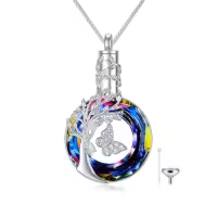 TOUPOP Sterling Silver Butterfly Cremation Jewelry Memorial Urn Necklace-color_name:Volcano