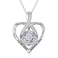 TOUPOP Sterling Silver Compass Urn Necklace For Women-style_name:D2-Purple