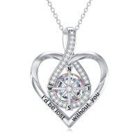 wholesale TOUPOP Christmas Gifts For Wife Compass Necklace Sterling Silver Compass Urn Necklace Cremation Jewelry For Women Wife Girlfriend Mother Sister -style_name:D2-Purple