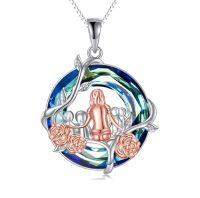 wholesale TOUPOP Birthday Gifts For Mom 925 Sterling Silver Rose Flower Necklace Mother And Daughters Sons Jewelry Mothers Day Christmas Gifts For Women -style_name:A-Rose Flower-4 Children