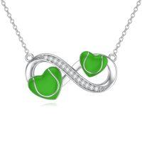 wholesale TOUPOP Sports Necklace 925 Sterling Silver Jewelry Tennis, Baseball, Volleyball, Soccer, Basketball, Football, Softball, Hockey Pendant Necklace For Women Men Player Fan Gifts -style_name:01-Tennis