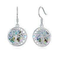wholesale TOUPOP Tree Of Life Earrings 925 Sterling Silver Abalone Shell Tree Of Life Dangle Earrings Religion Jewelry Gifts For Women Christmas -style_name:1-Tree of Life