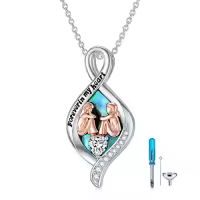 TOUPOP Sterling Silver Urn Necklace For Ashes With Filler Kit-style_name:Urn Necklace for Sisters