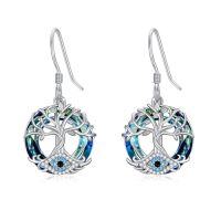 wholesale TOUPOP Earrings For Women Sterling Silver Evil Eye/tree Of Life/owl/black Cat/penguin/paw Print Good Luck Earrings Animal Jewelry Mother's Day Birthday Gifts For Her Mom Sisters -style_name:Tree of life evil eye