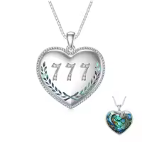 TOUPOP Sterling Silver Abalone Angel Number Necklace 000-999-style_name:777